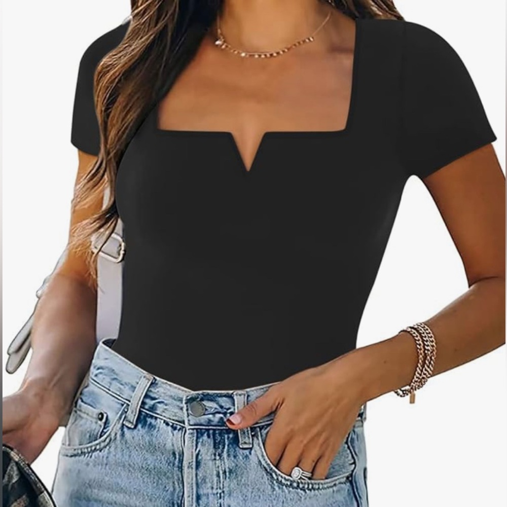 Square Neck Short Sleeve Bodysuit